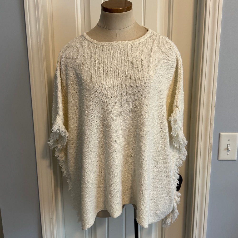 Soft Joie XS Abhay Linen Poncho Sweater ~ Lagenlook Minimalist